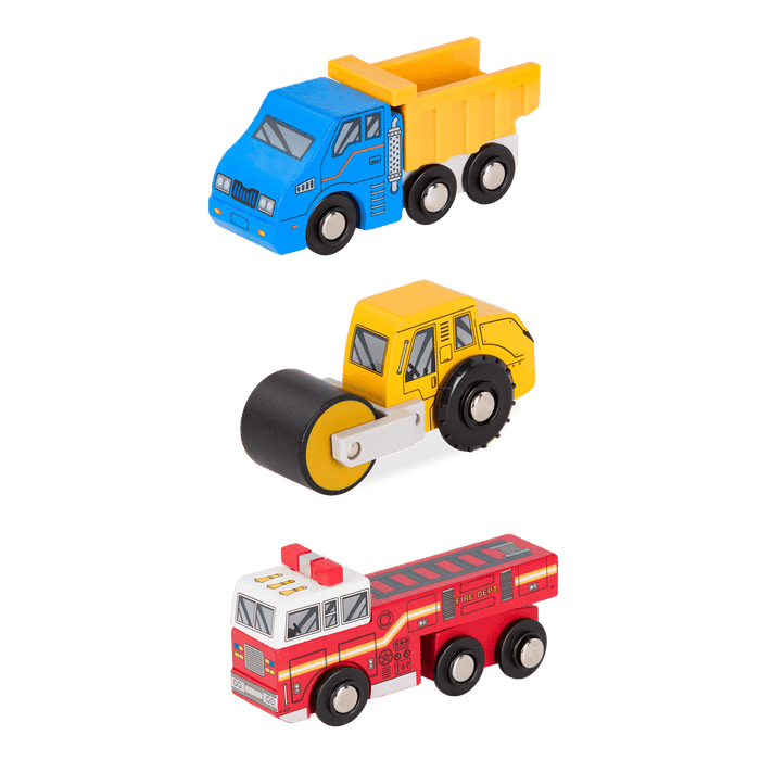 Miniature wooden vehicles Set 2 complete