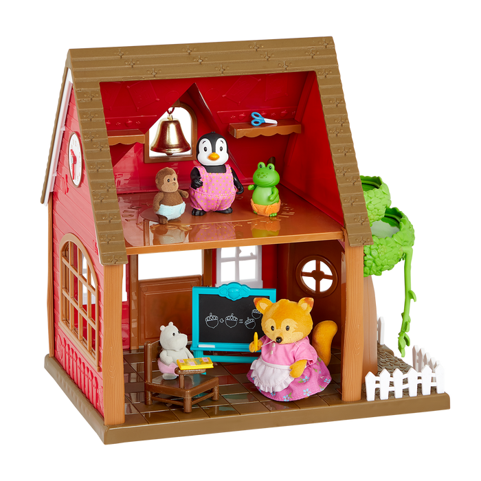 Li'l Woodzeez Woodland Schoolhouse Figurines Storybook