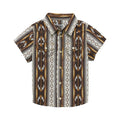 Wrangler Baby & Toddler Boy's S/S Checotah Western Snap Shirt in Brown Chain