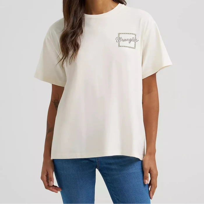 Wrangler Retro Women's S/S Wild Free Graphic Tee in Egret
