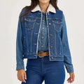 Wrangler Women's Sherpa Lined Denim Vest in Mid