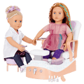 Two 18-inch doll using spa chair playset