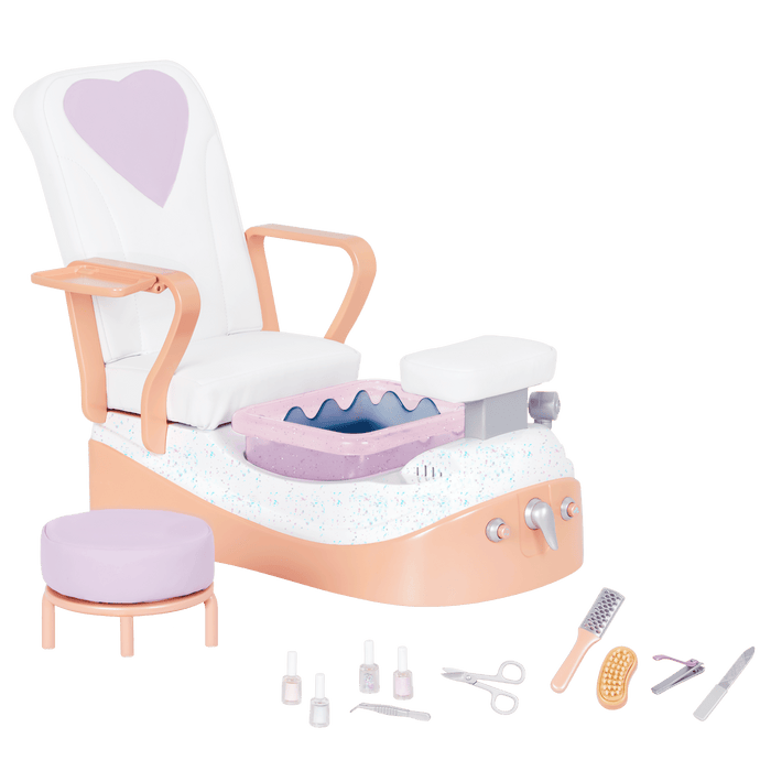 Two 18-inch doll using spa chair playset