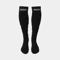 Front view of the Battle Youth Black Long Football Socks.