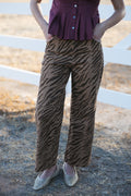 Zebra Print Wide Leg Pants
